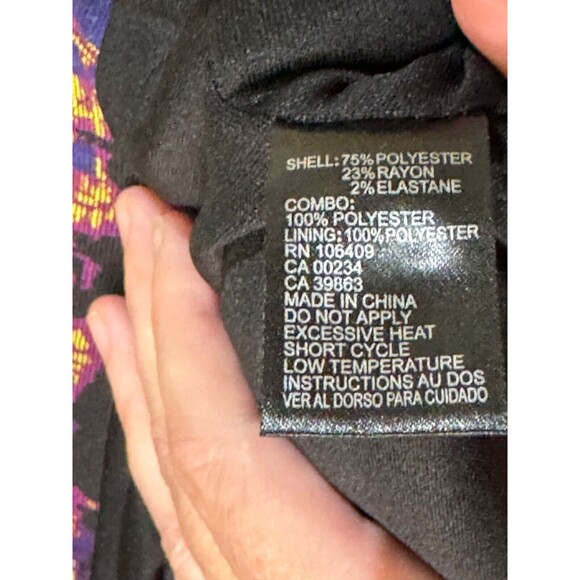 Tahari Arthur S Levine Purple Tunic Dress Matrix Print Womens Size 6 Zip Front - Picture 9 of 9